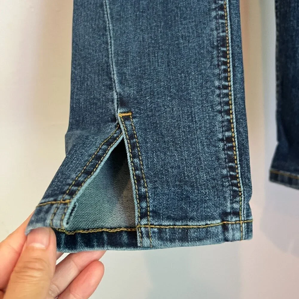 Boyish The RILEY Medium Rise Stretch Skinny Jeans Sz 25 Split Hem